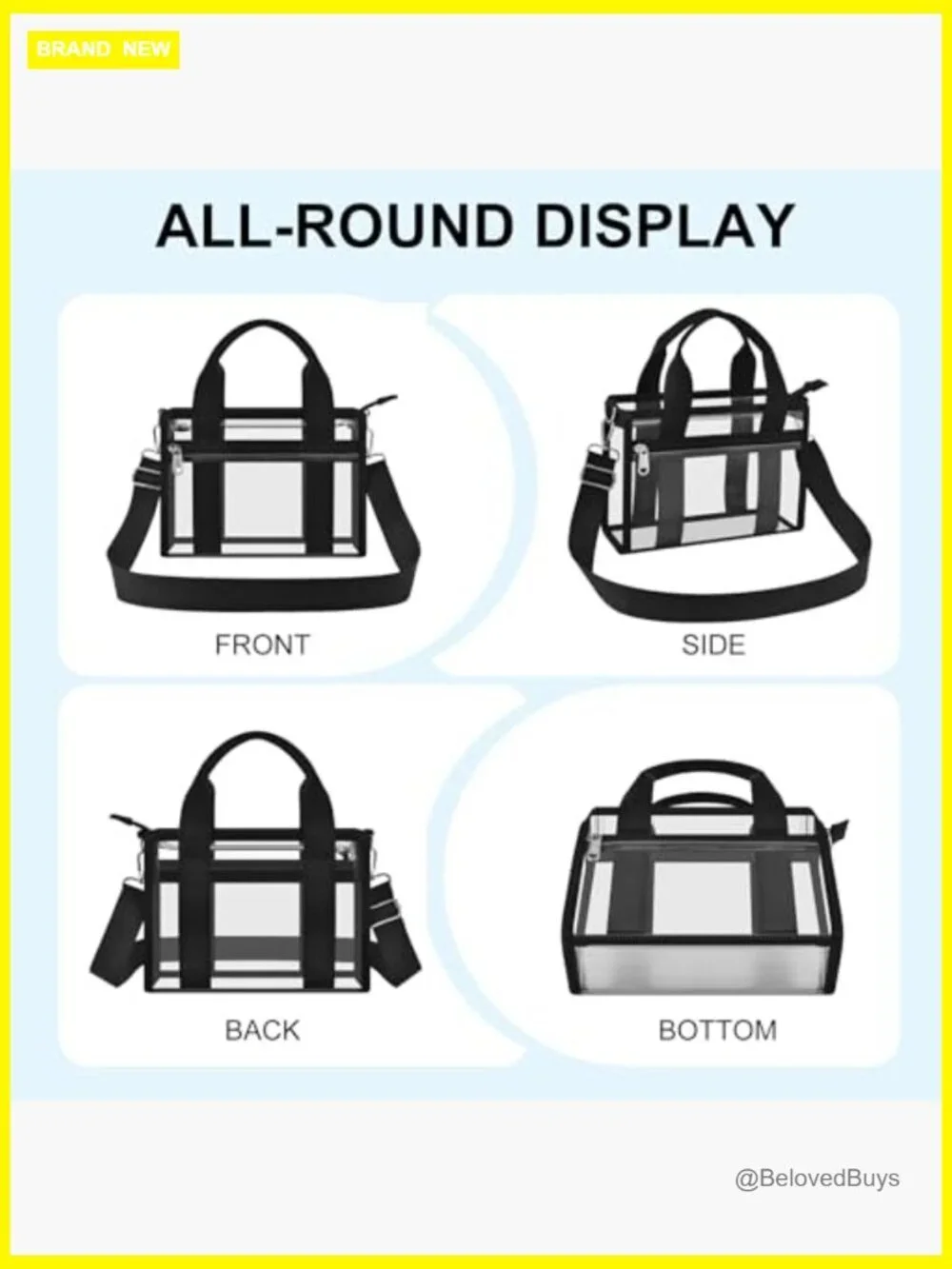 Clear Satchel Stadium Approved Crossbody Bag PVC Handbag Event Purse
